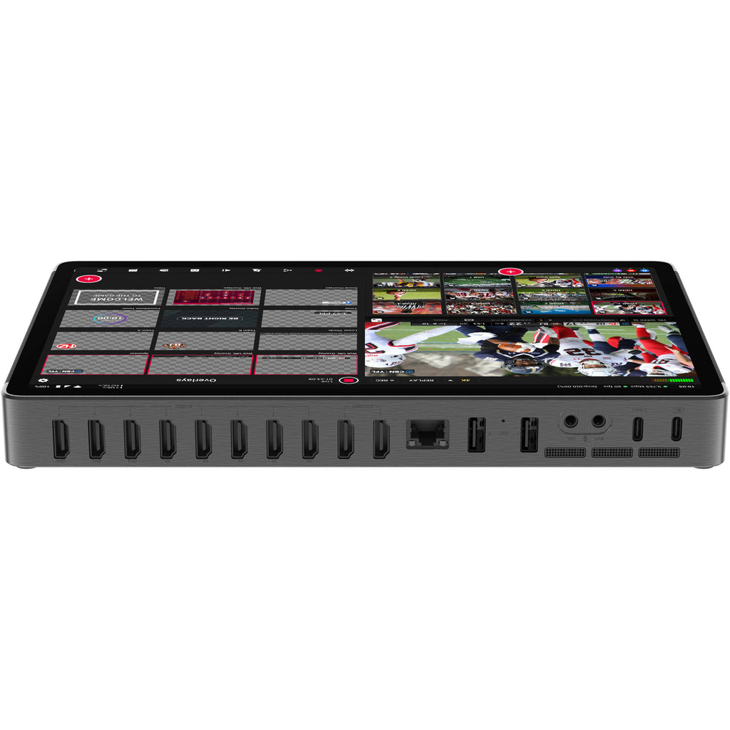 YoloLiv YoloBox Extreme video monitor with touchscreen display and professional streaming controls, designed for live video production.