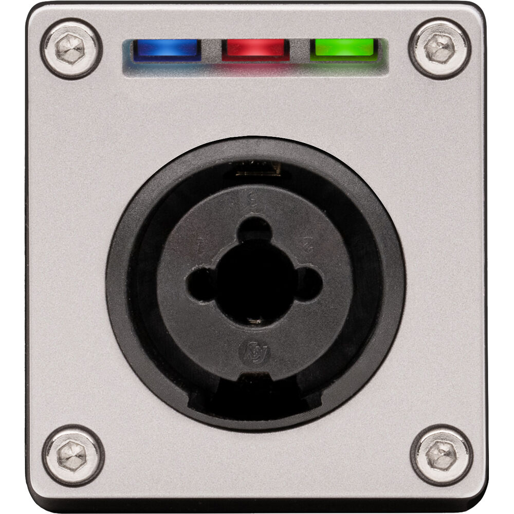 Universal Audio Apollo e1x microphone preamps with sleek design and multiple input options, showcasing front panel features.