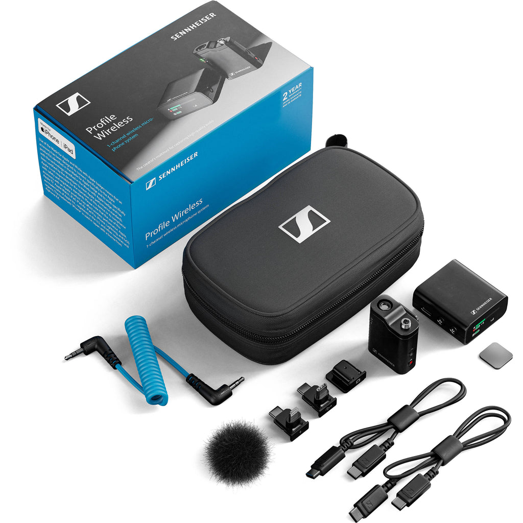 Sennheiser Profile Wireless 1-Channel Creator Microphone System with transmitter and receiver in a professional setup