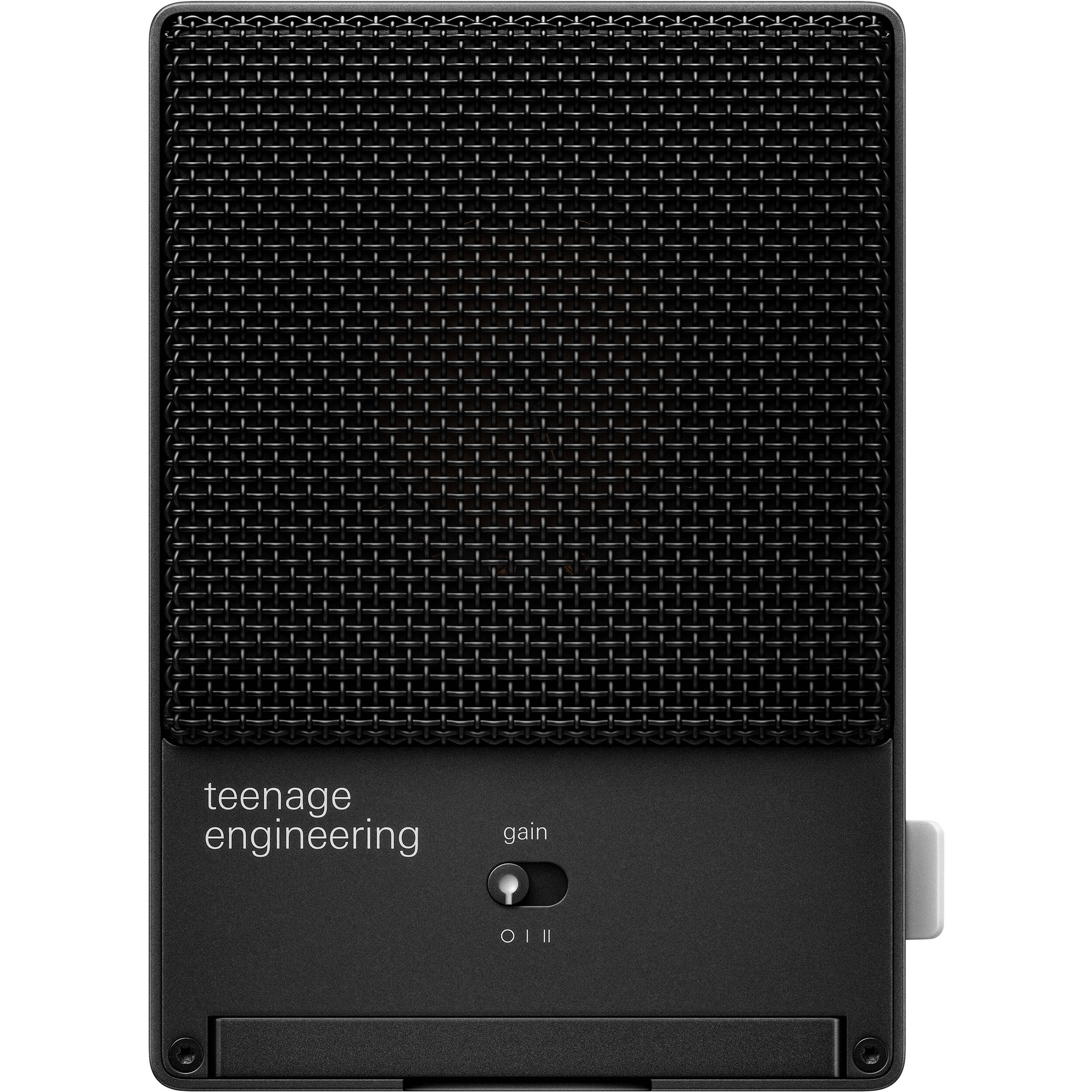 Teenage Engineering CM-15 condenser microphone with sleek design, suitable for studio and live sound applications.