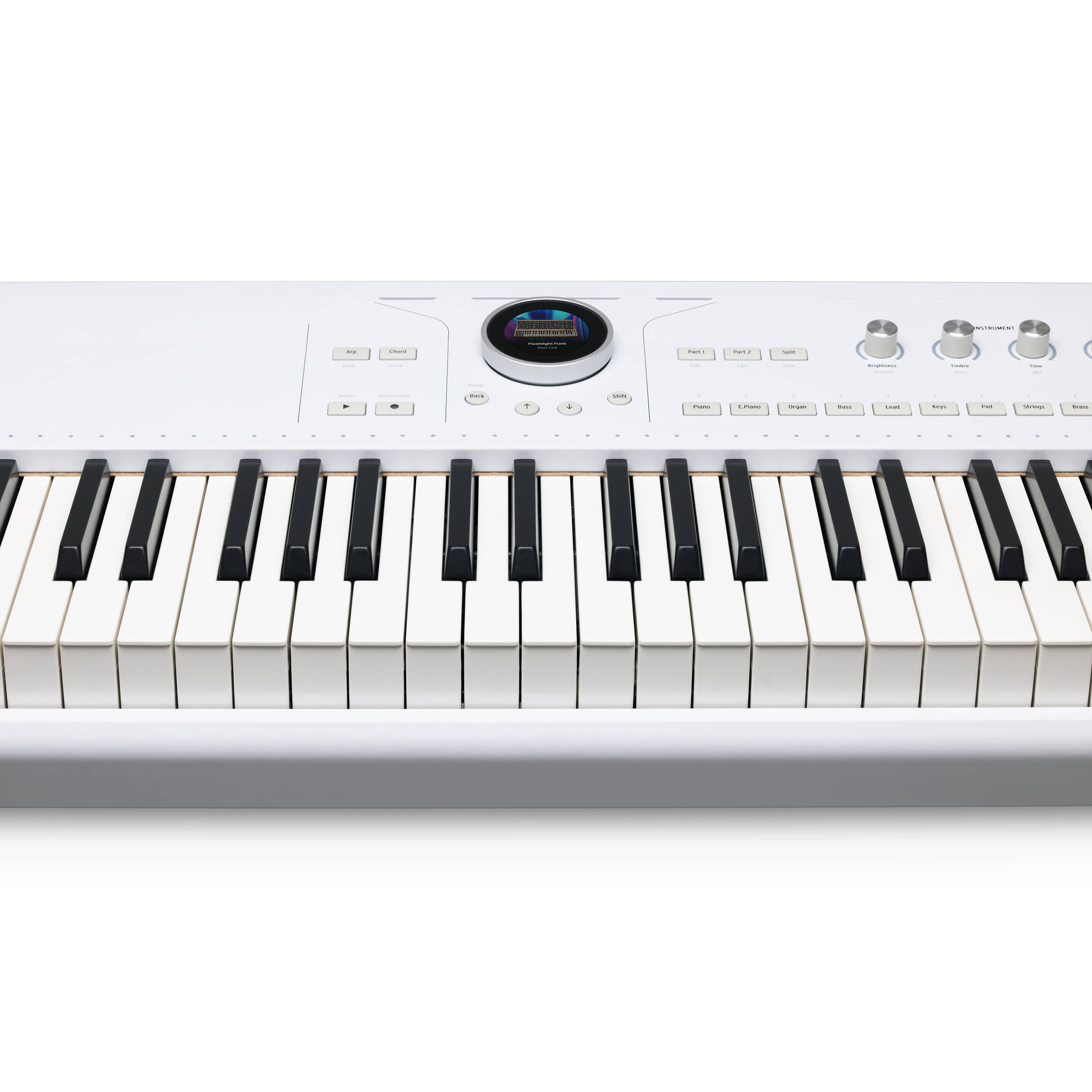 Arturia AstroLab 88 performance keyboard with 88 keys, featuring sleek black design and control knobs for music production.