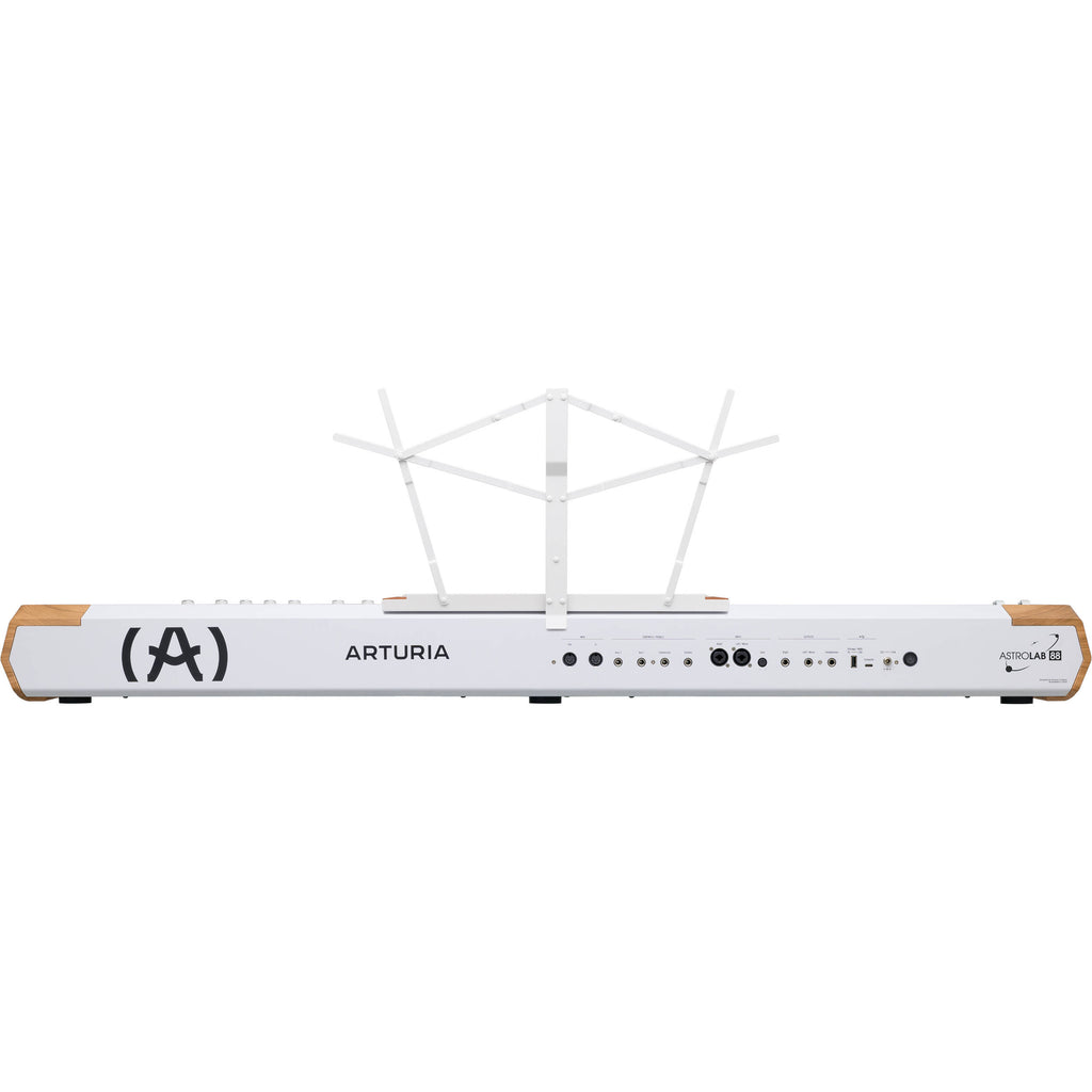 Arturia AstroLab 88 performance keyboard with full-sized keys and sleek black design, ideal for musical compositions and live performance.
