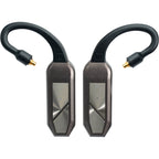 iFi Audio Go Pod Max headphone amplifier and DAC showing sleek black design with control buttons and connectivity ports.