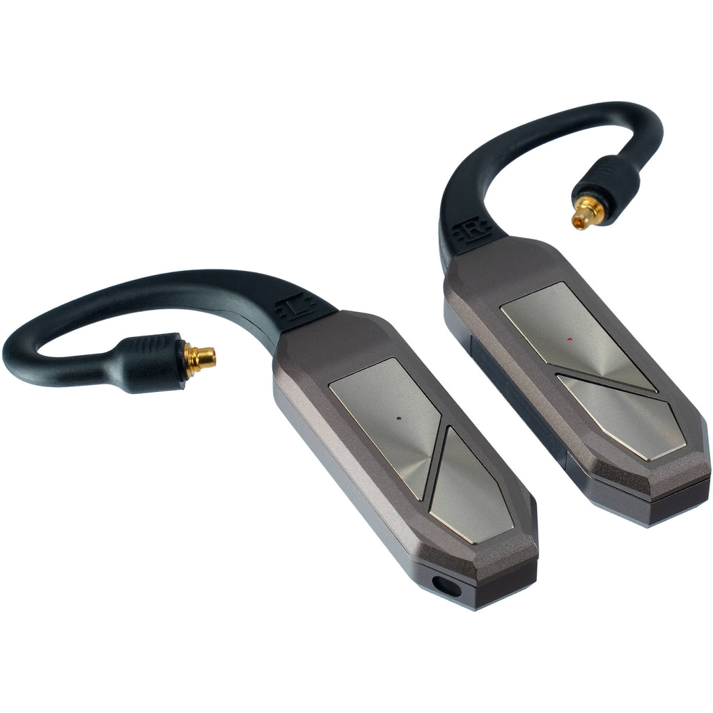 Close-up of the iFi Audio Go Pod Max headphone amplifier and DAC showing its sleek design and control buttons.