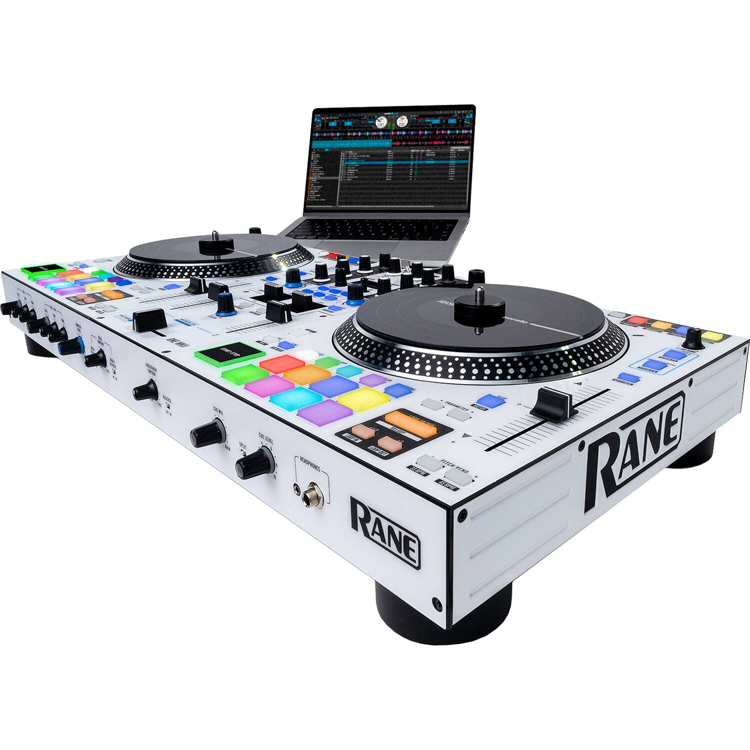 Rane One MKII DJ controller with jog wheels, mixer controls, and performance pads for professional DJing.