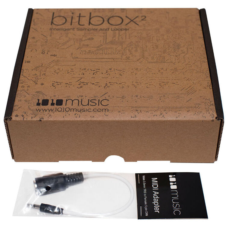 1010music Bitbox MK2 semi-modular synthesizer with multiple knobs and patch points, showcasing its compact, versatile interface.