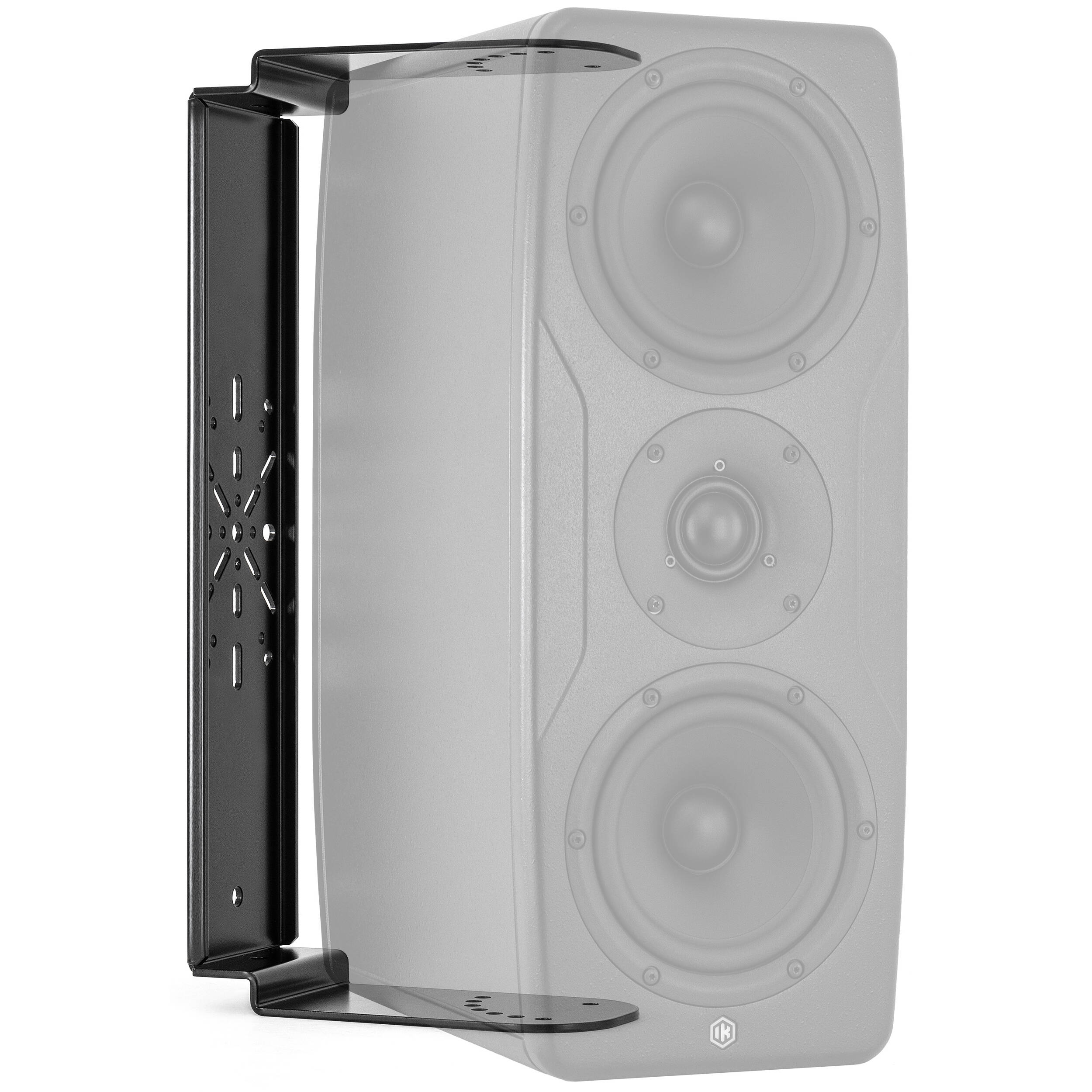IK Multimedia iLoud Precision MTM MK2 studio monitor stands with mounting brackets for secure speaker placement.