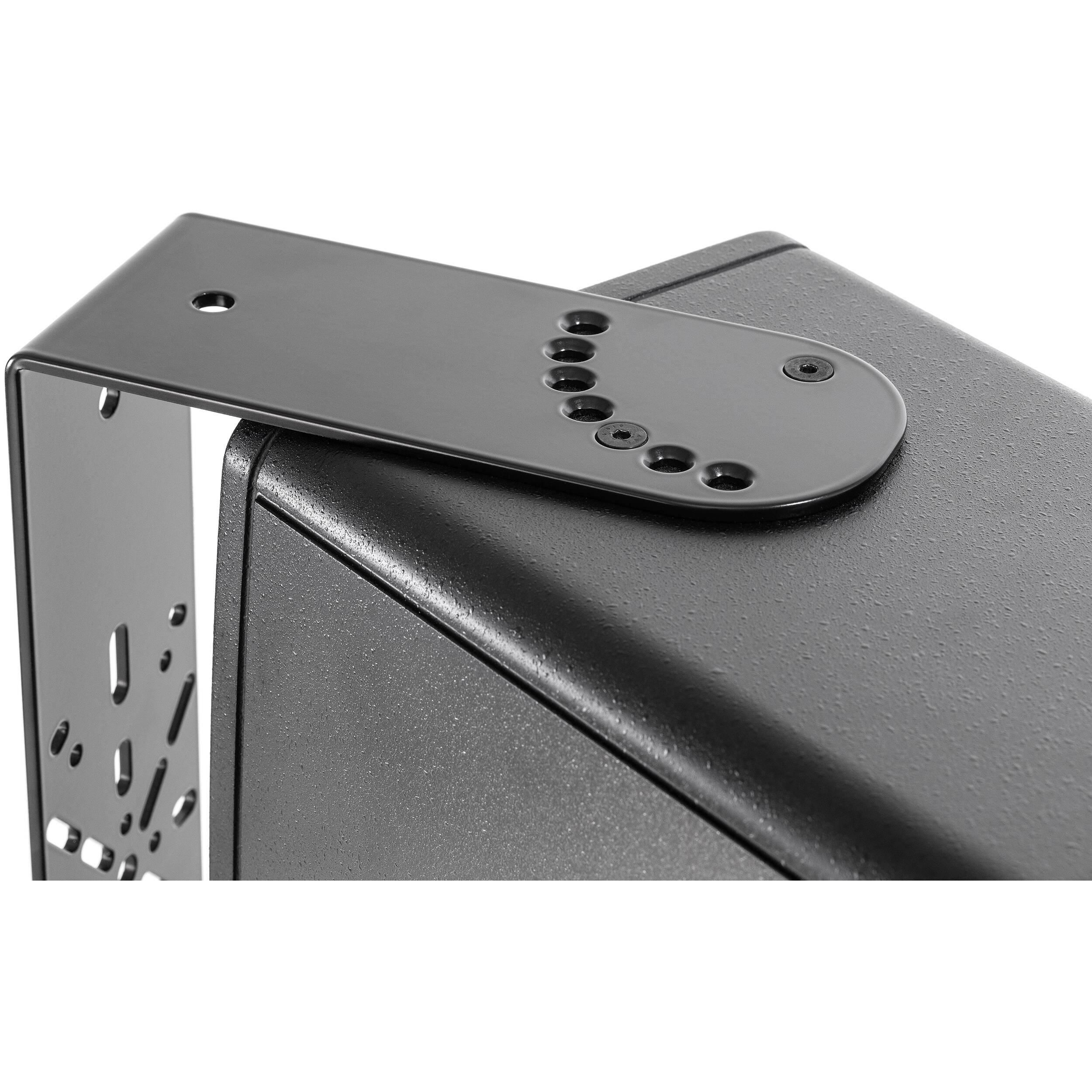 IK Multimedia iLoud Precision MTM MK2 studio monitor stands with mounting brackets for secure speaker placement.
