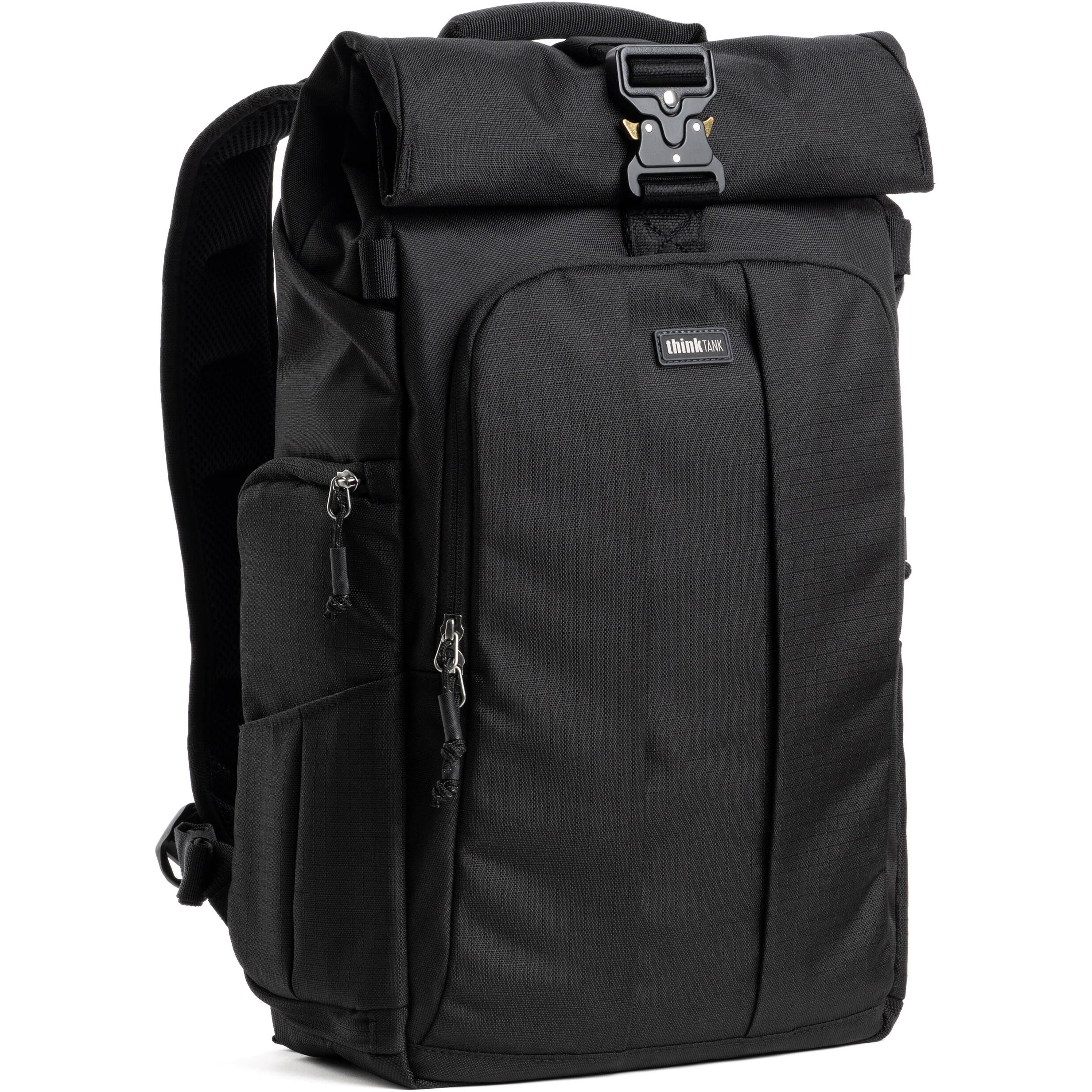 Think Tank FocusPoint RollTop video equipment bag with roll-top closure and adjustable straps for carrying gear securely.