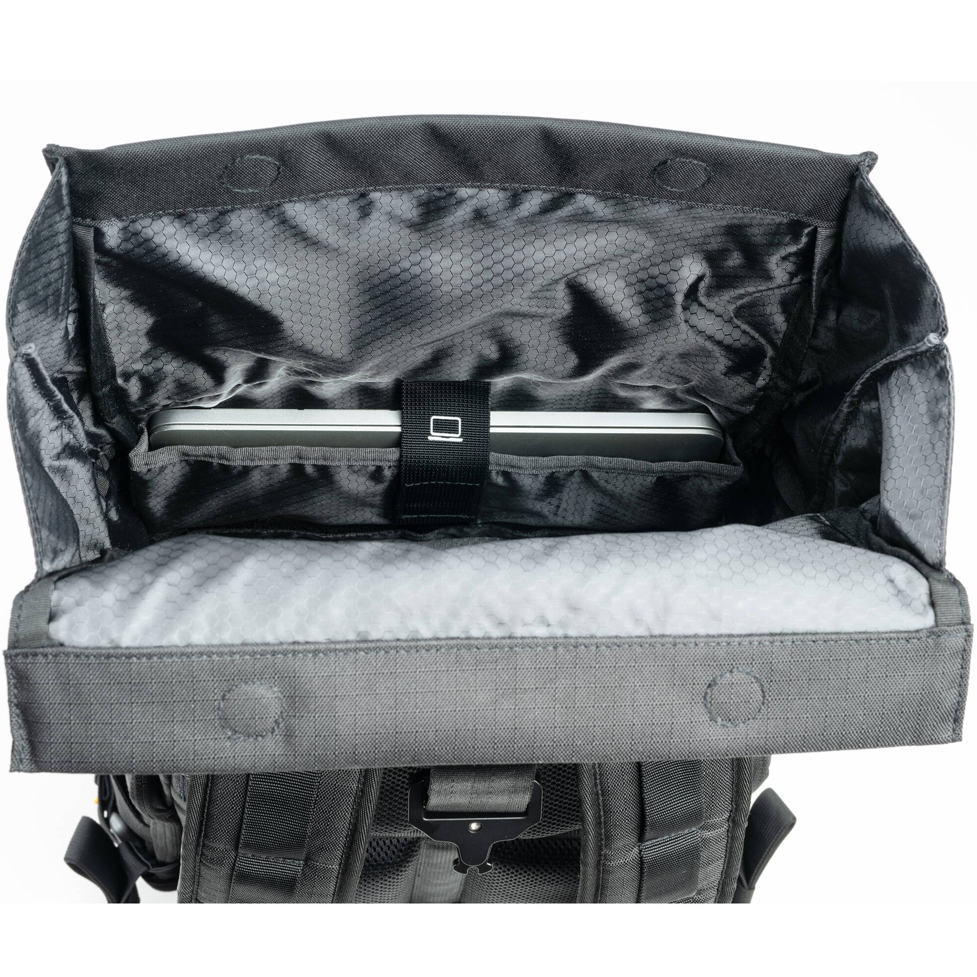 Think Tank FocusPoint RollTop video equipment bag with padded compartments and durable roll-top design for gear protection.