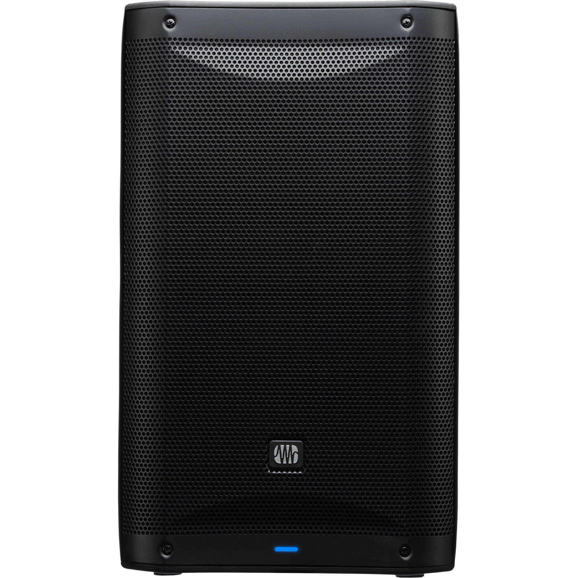Presonus Air XD 10 active loudspeakers with black enclosures and control panels, designed for professional audio playback.