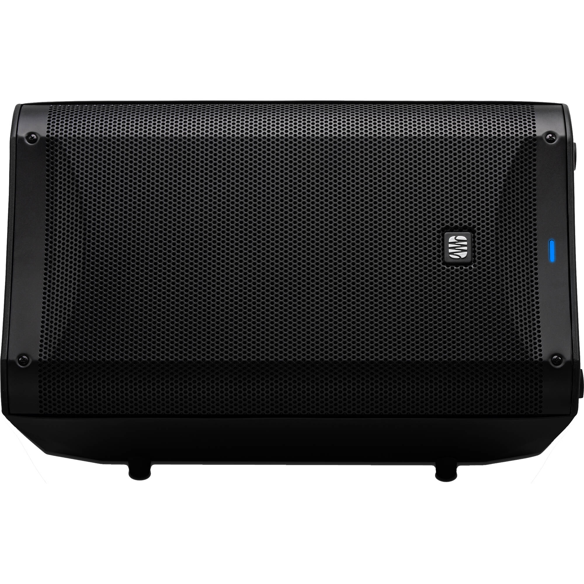 Presonus Air XD 10 active loudspeakers with sleek black cabinets and front grille, designed for professional audio setups.