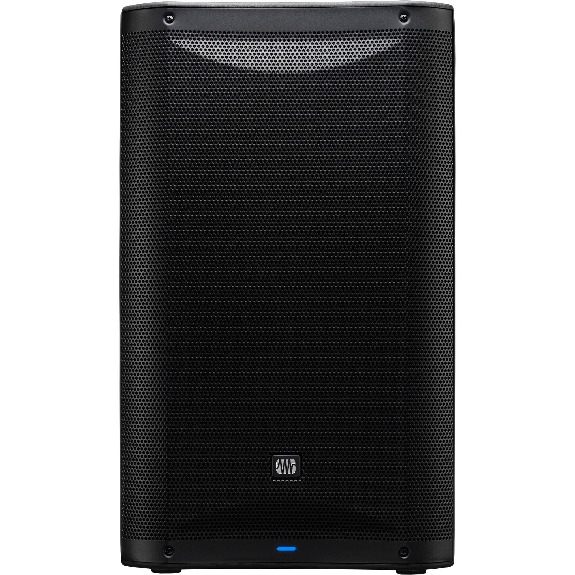 Presonus Air XD 12 active loudspeakers with dual speakers and control panels, designed for professional audio playback.