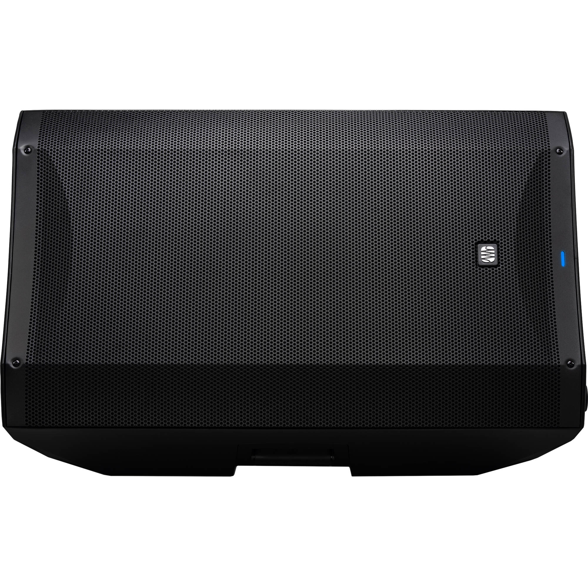 Presonus Air XD 15 active loudspeakers shown with front view and speaker grille, showcasing professional audio equipment.