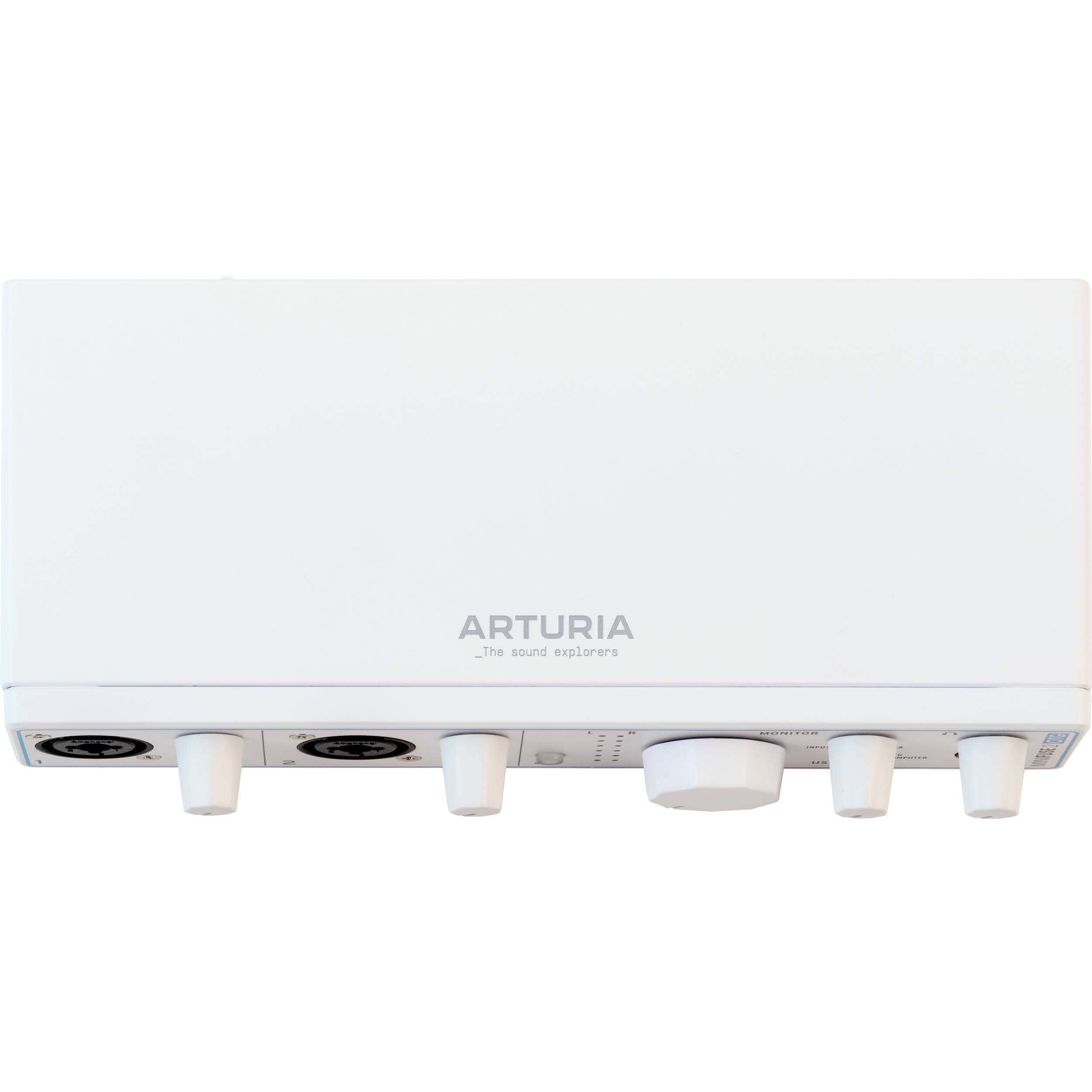 Arturia Minifuse 2 OTG audio interface with multiple input/output ports and compact design for music production.