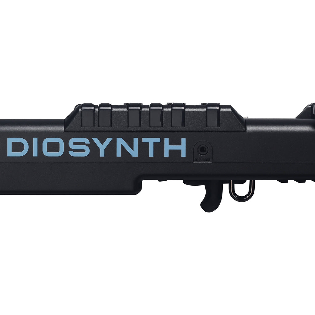ASM Diosynth synthesizer with multiple knobs and controls, showcasing its professional electronic music production interface.