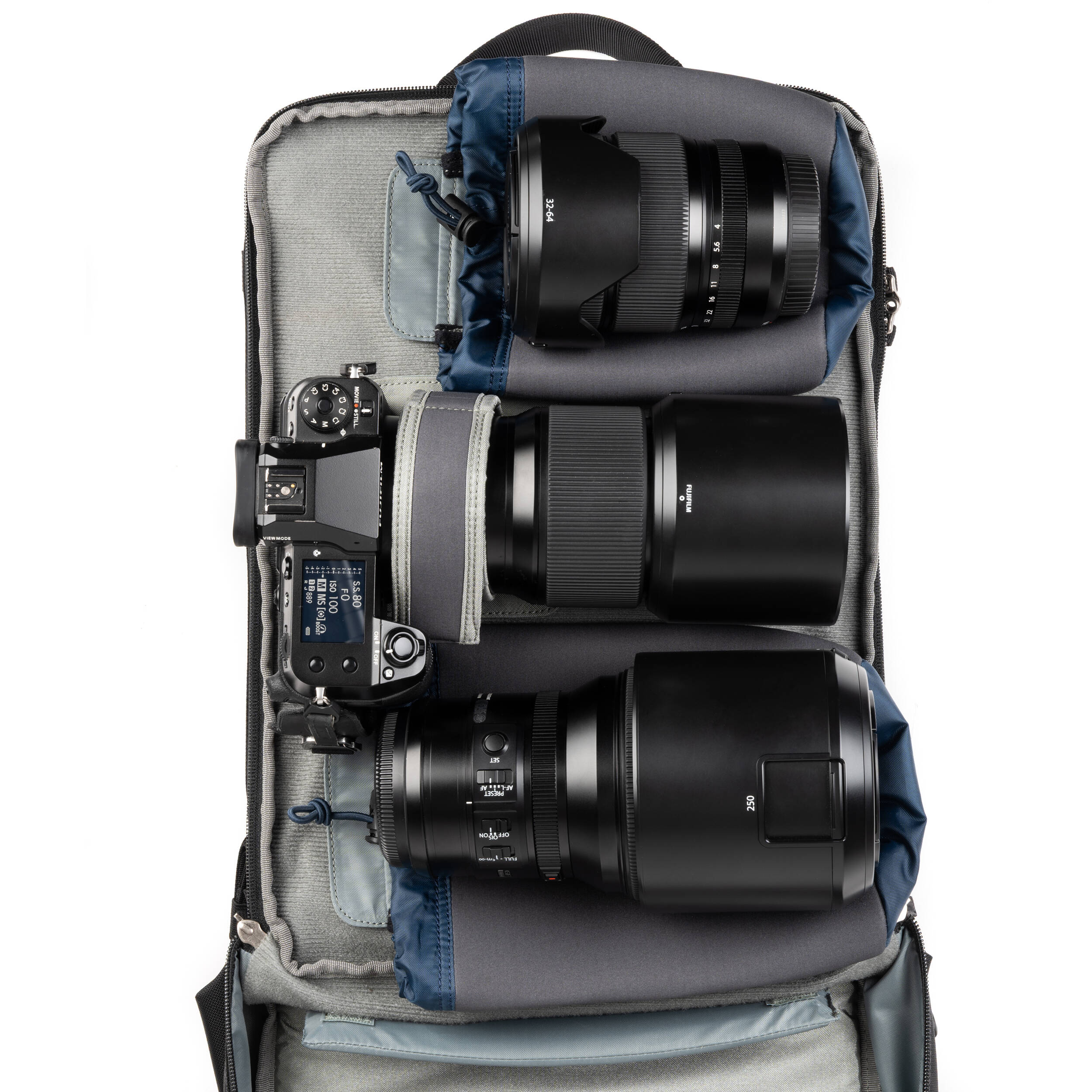 Think Tank Shape Shifter video equipment bag with adjustable compartments and padded interior for camera gear protection.