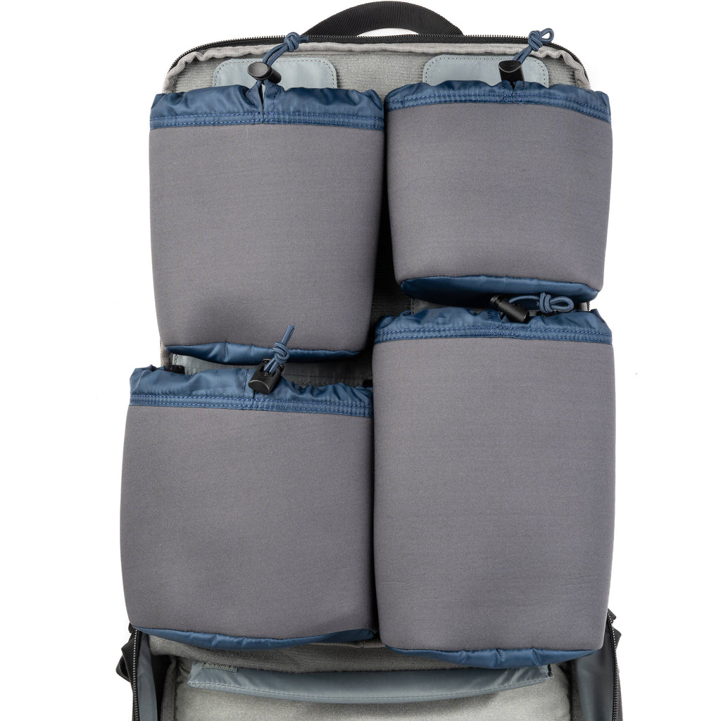 Think Tank Shape Shifter video equipment bag with adjustable compartments and padded interior for camera gear storage.