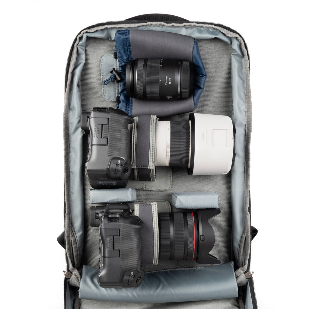 Think Tank Shape Shifter video equipment bag with adjustable compartments and padded exterior for secure gear storage.