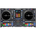 Rane System One DJ controller with dual jog wheels, sound mixer, and control knobs for professional DJing setup.