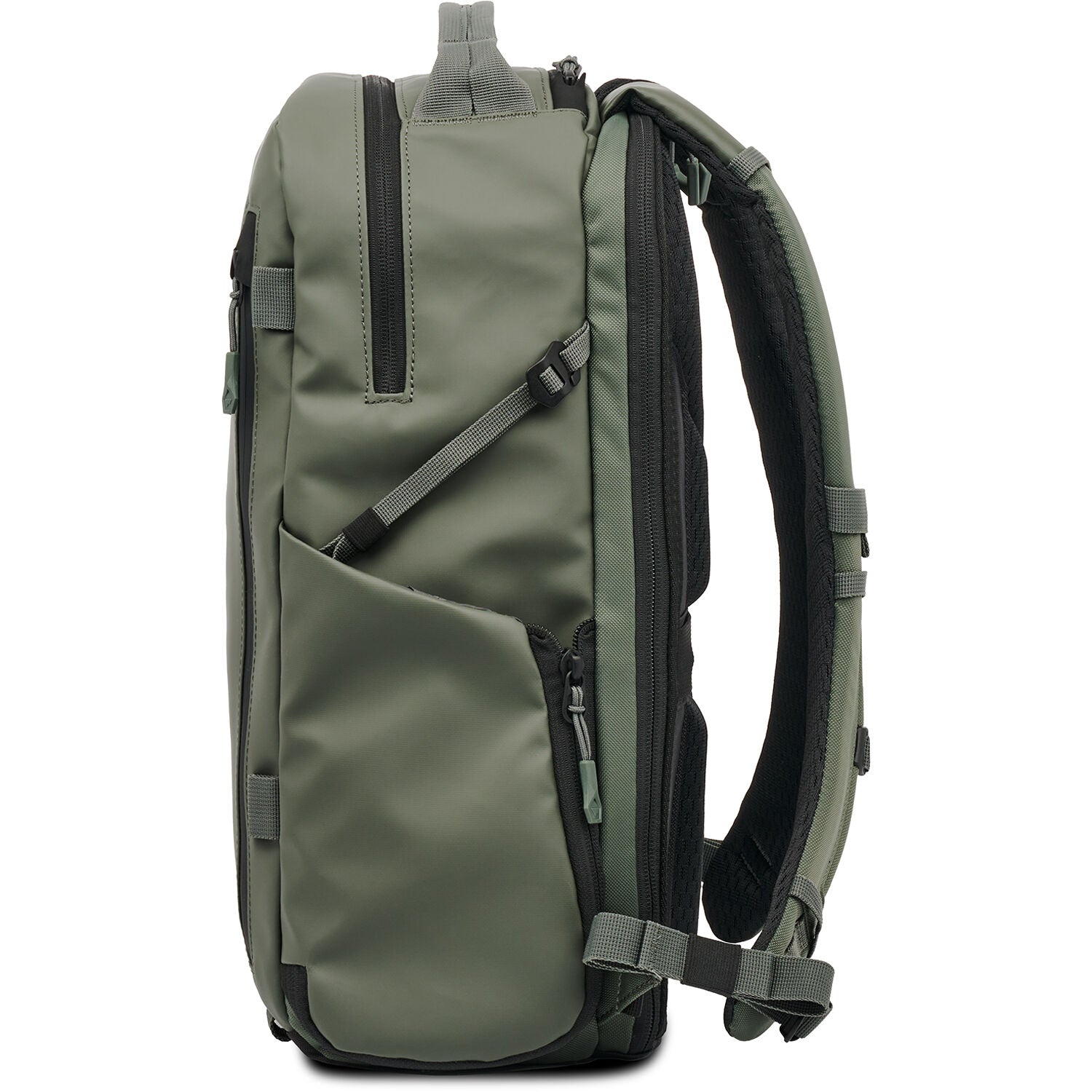 Wandrd Prvke Zip video equipment bag with multiple compartments and sturdy black exterior for camera gear storage.