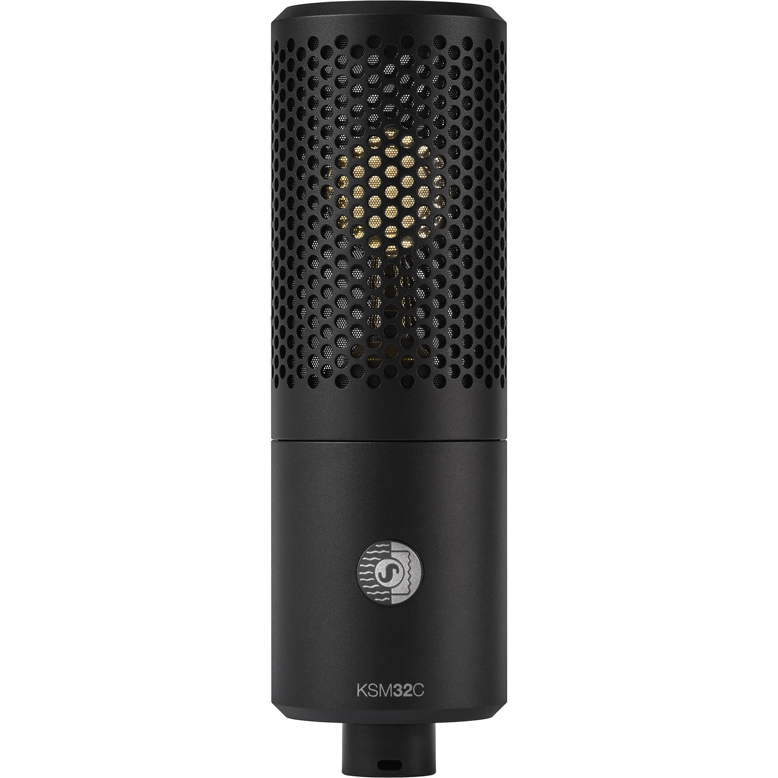 Shure KSM32C/SM condenser microphone from the Studio Kit, shown with detailed metal grille and connection port.