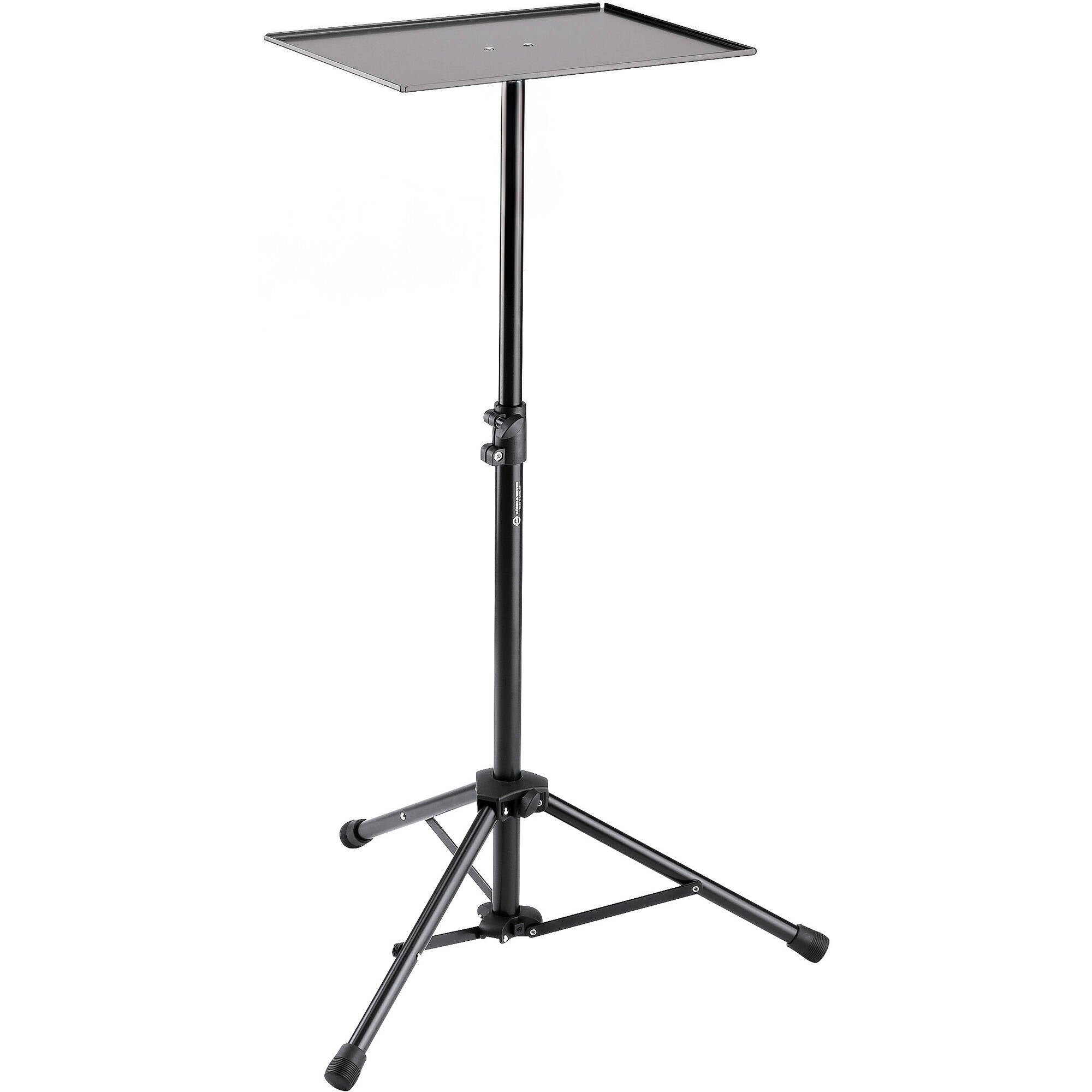 K&M 12151 Laptop Stand with adjustable height and sturdy metal construction for ergonomic workspace setup.
