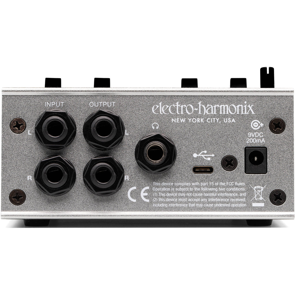 Electro Harmonix Effects Interface Hardware Pedal with multiple input and output jacks for guitar or audio effects processing.