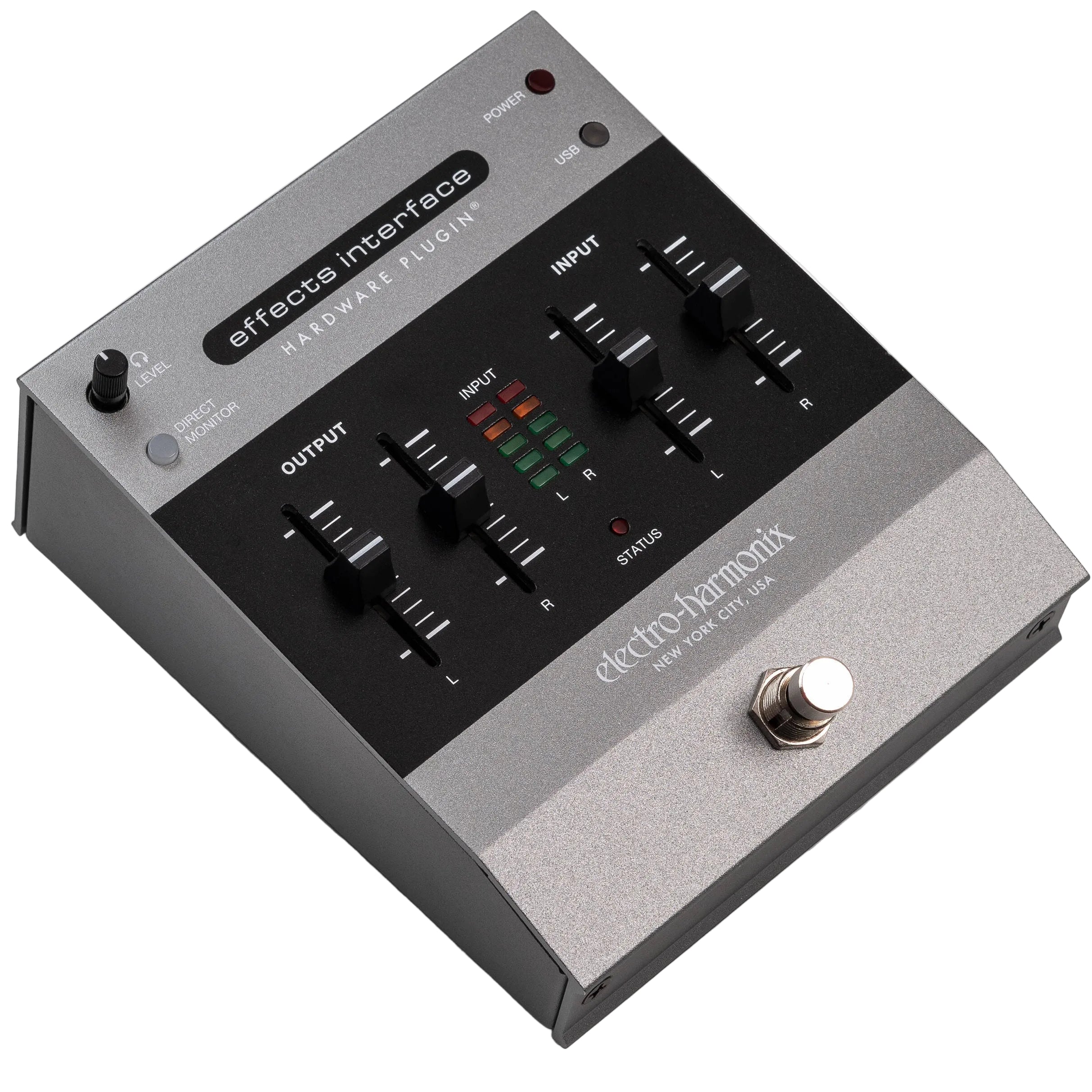 Electro Harmonix Effects Interface hardware pedal with multiple effect input and output jacks for guitar or musical instruments.