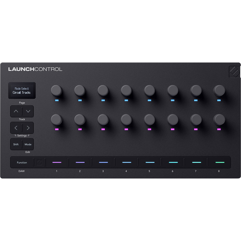 Novation Launch Control 3 MIDI controller with knobs and pads for music production and live performance.