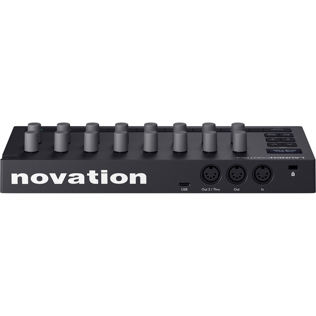 Novation Launch Control 3 MIDI controller with colorful knobs and pads for music production and live performance.