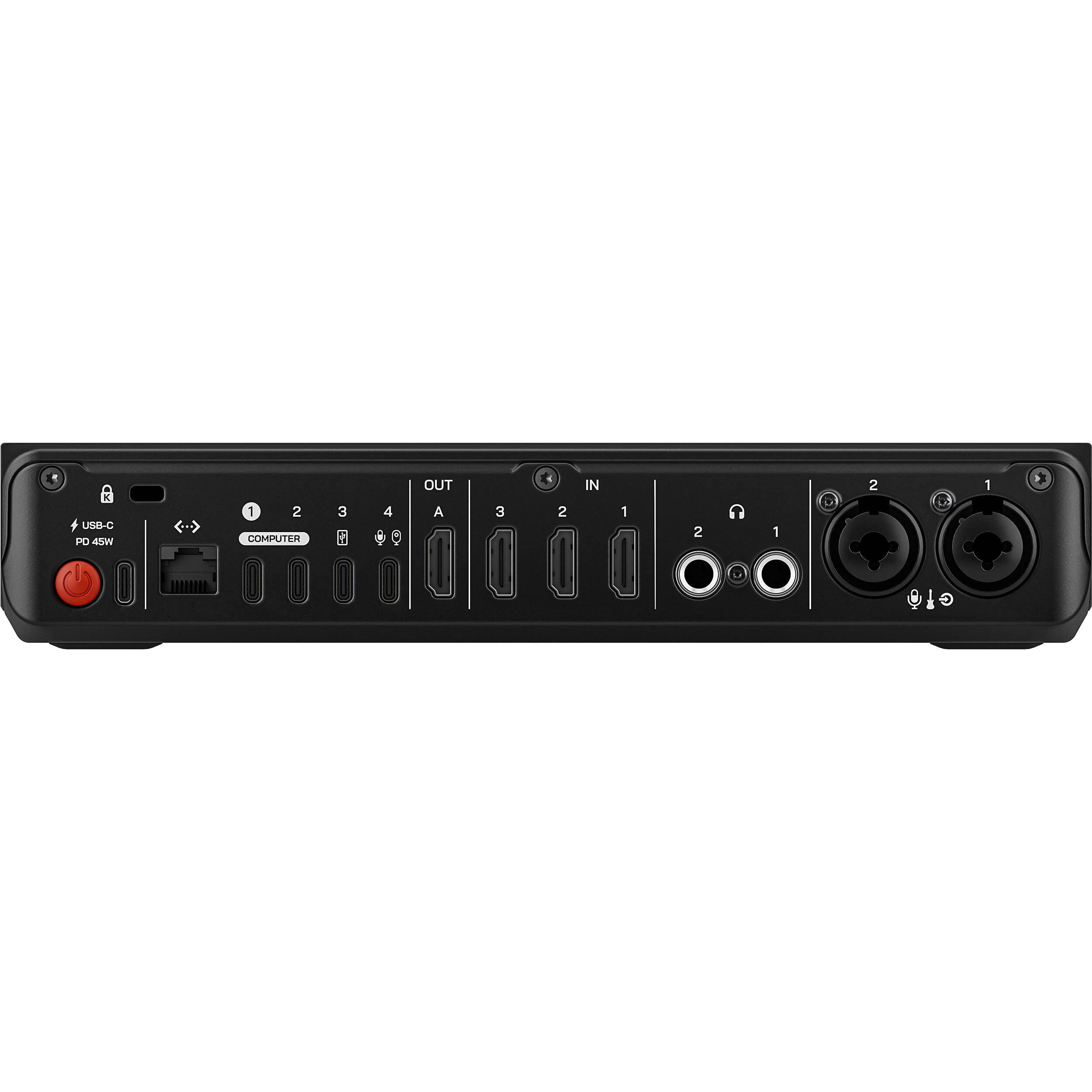 Rode RodeCaster Video Core video editing controller with multiple buttons and knobs for professional audio and video editing.