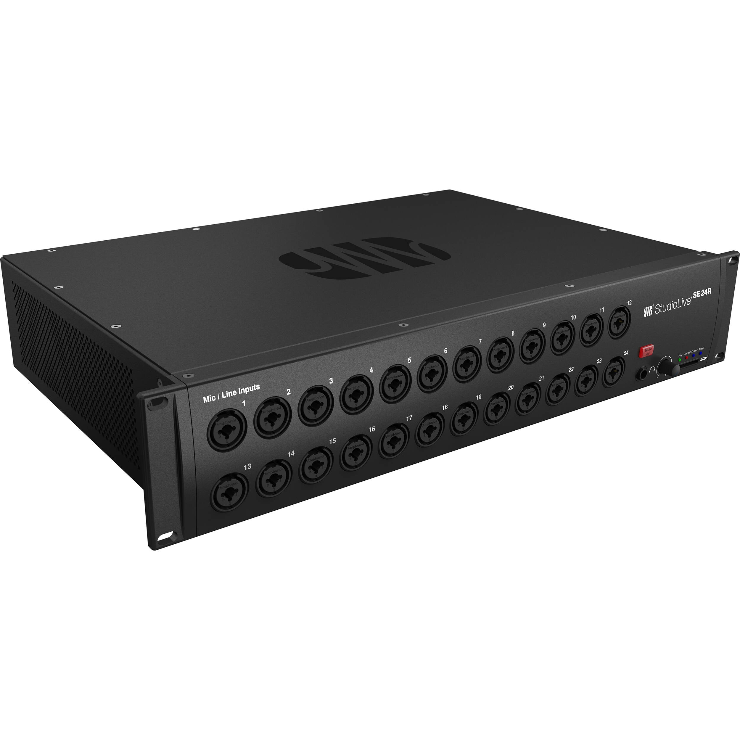 PreSonus StudioLive Series III SE 24R digital mixer with multiple input channels and control knobs for live sound mixing.