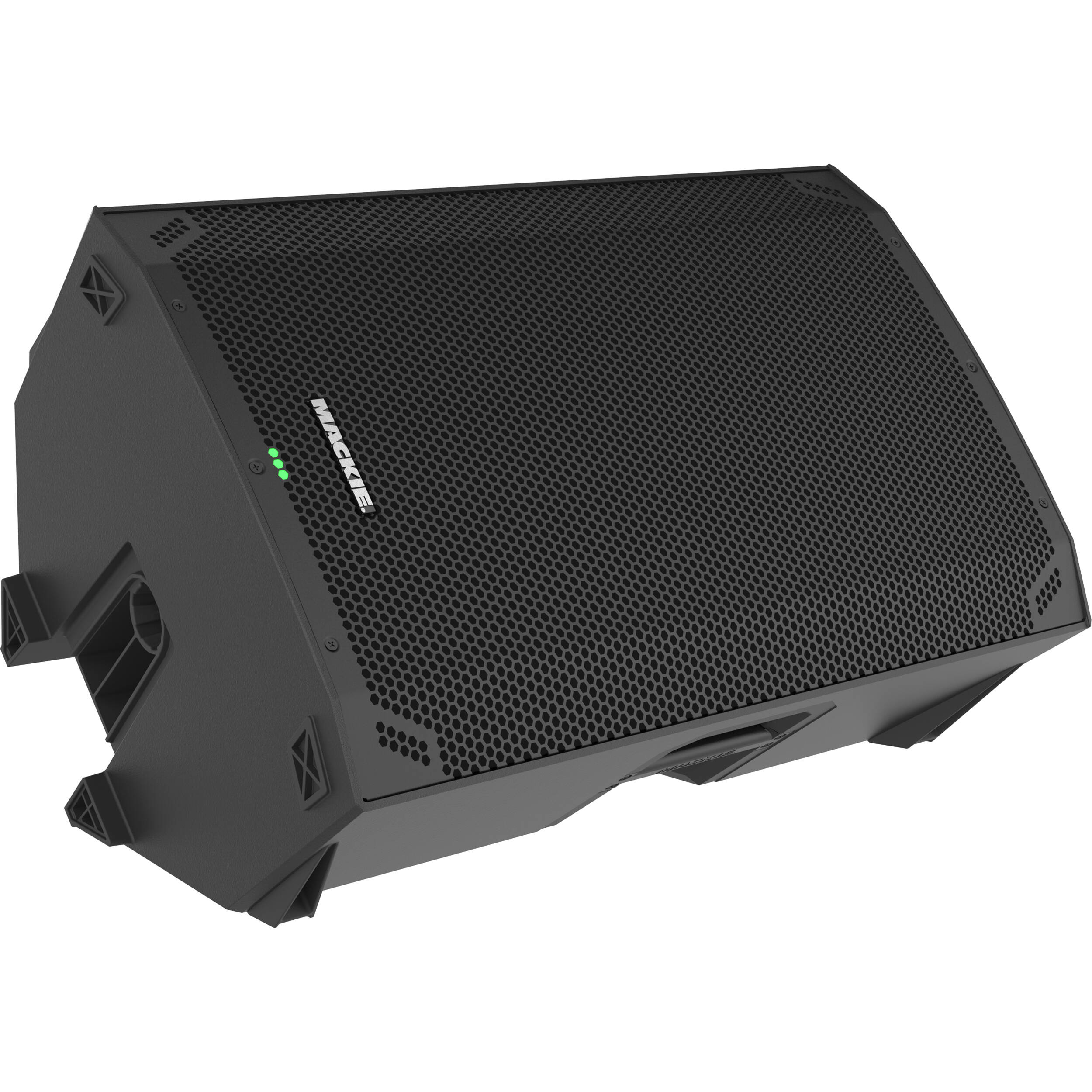 Mackie Thump15v4 active loudspeaker with black enclosure and front grille, designed for professional audio and live sound use.