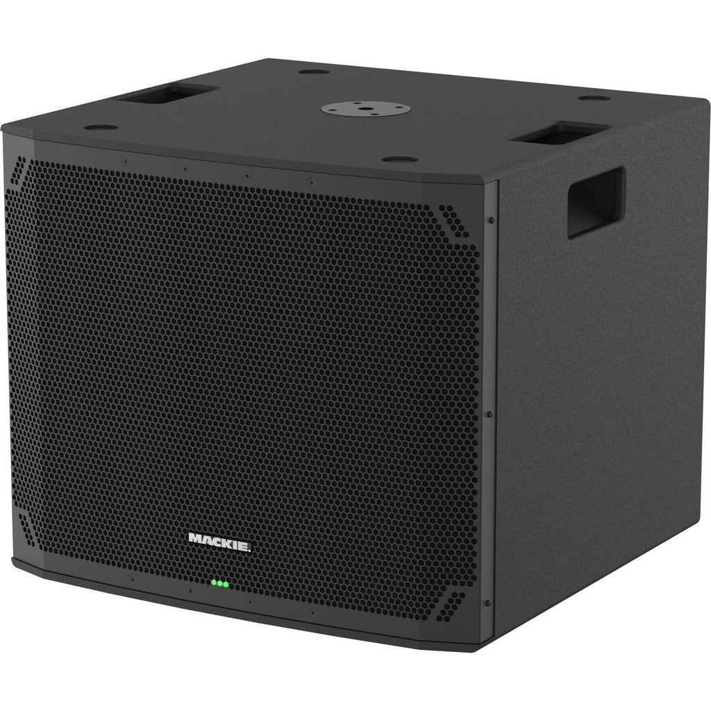 Mackie Thump18Sv4 active subwoofer with large speaker cone and sturdy enclosure, designed for powerful bass in professional audio setups.