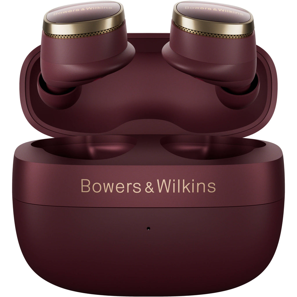 Bowers & Wilkins Pi8 wireless in-ear headphones with sleek black earbuds and inline remote on a white background.