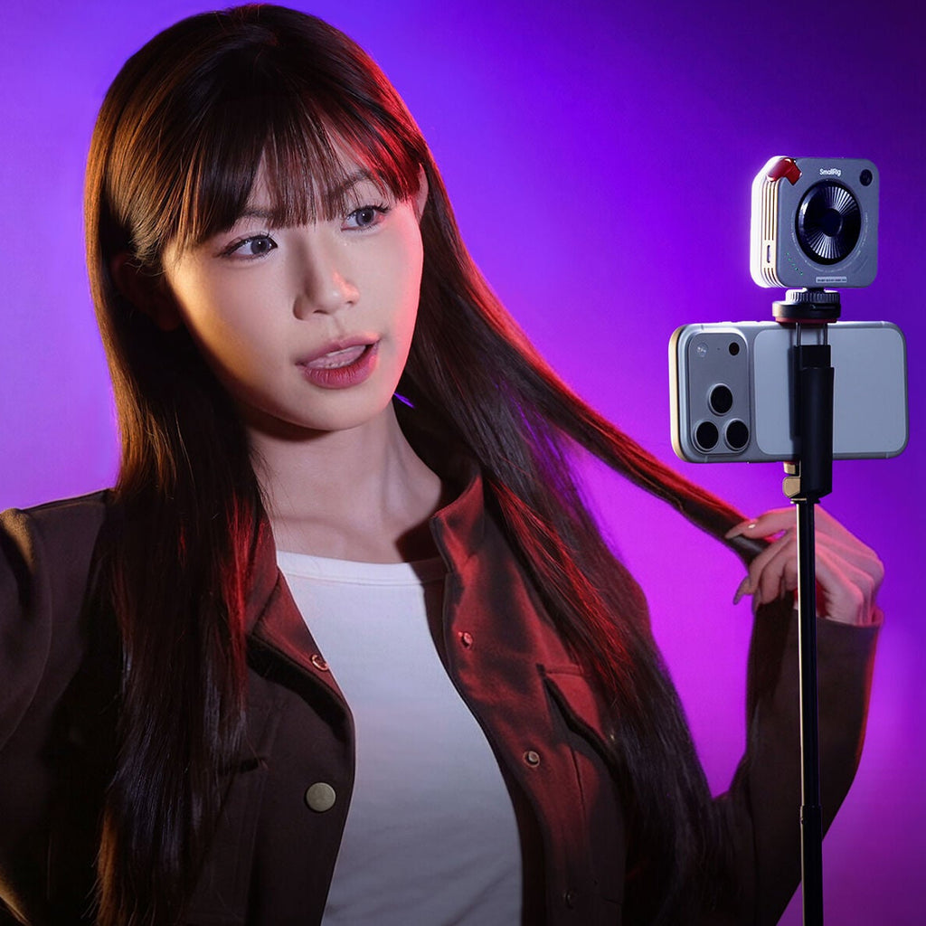 SmallRig Neo Mini LED Video Light P96, bi-color LED light showing adjustable brightness and color temperature settings.