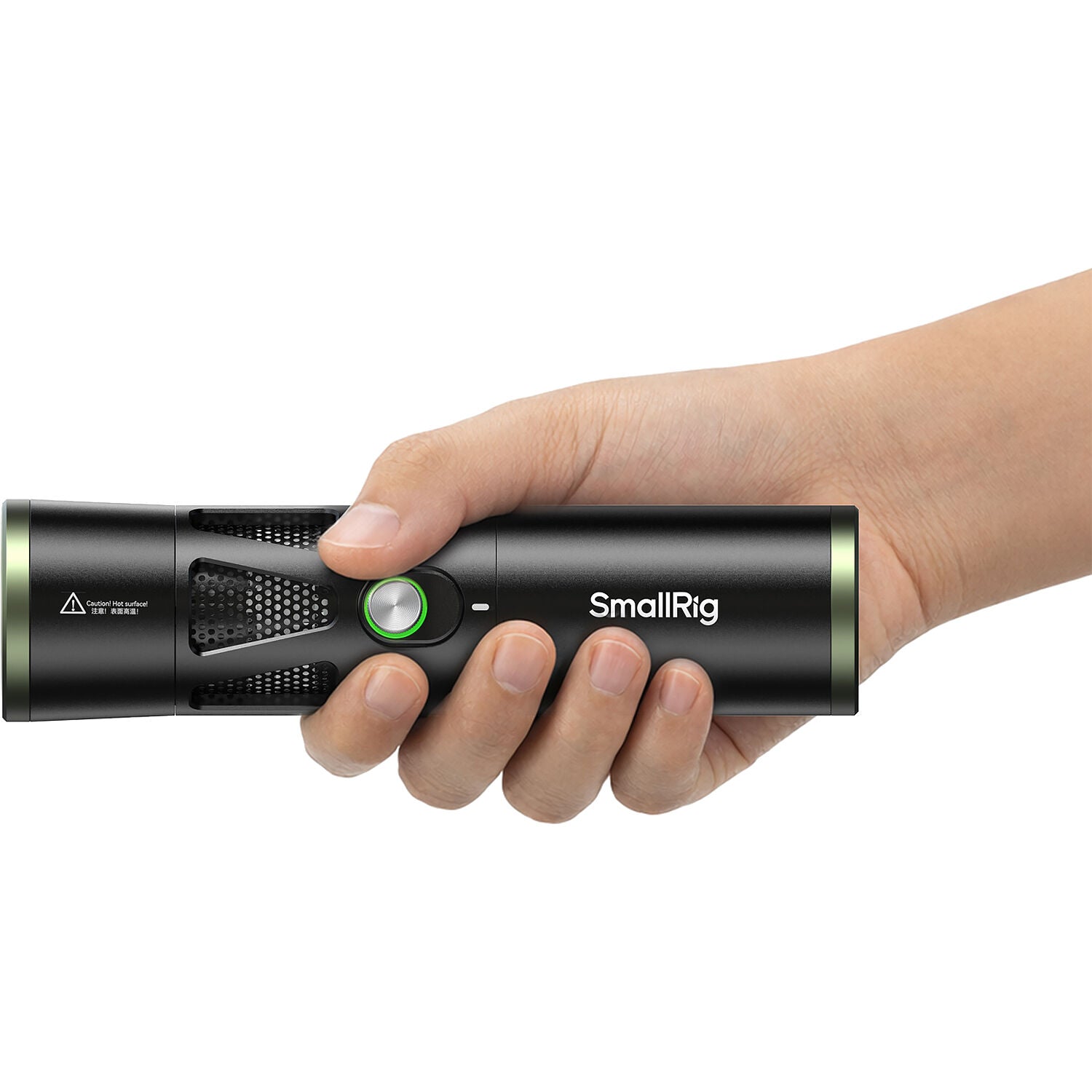 SmallRig RF 20C portable focusable LED video light showing adjustable brightness and compact design for film and video production.