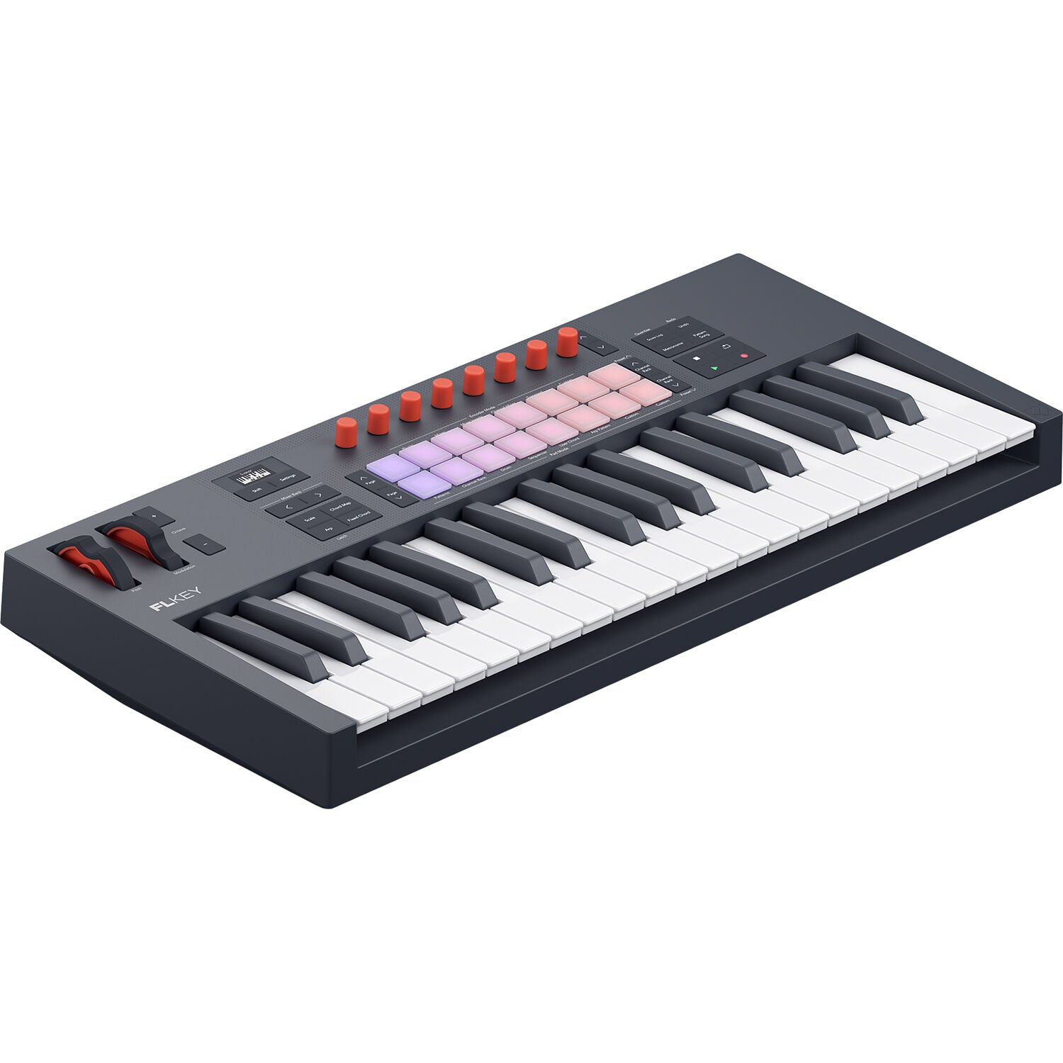 Novation FLkey 2 37 MIDI keyboard with 37 keys, compact controller with knobs and pads for music production and live performance