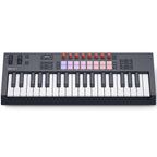 Novation FLkey 2 49 MIDI keyboard with 49 keys, control knobs, and colorful pads for music production and performance.