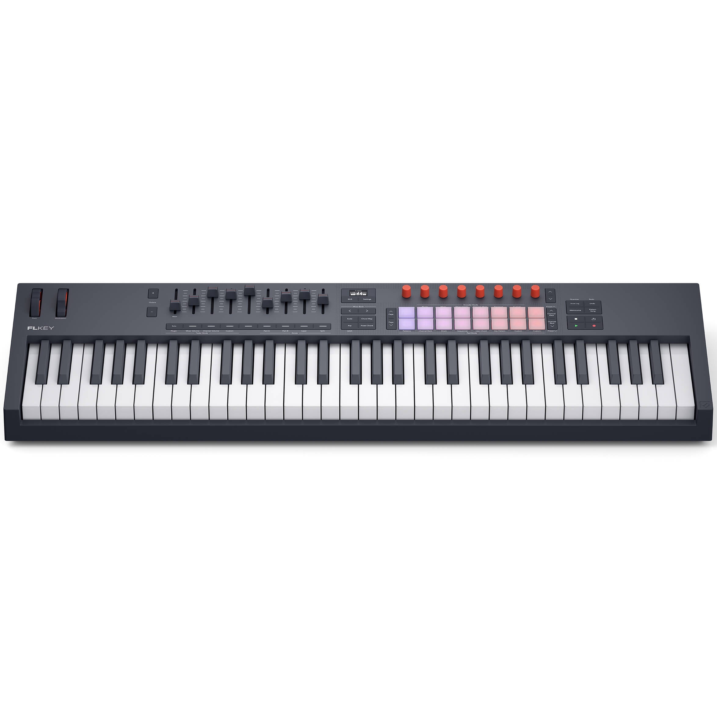 Novation FLkey 2 61 MIDI keyboard with 61 keys and control surface, designed for music production and performance.