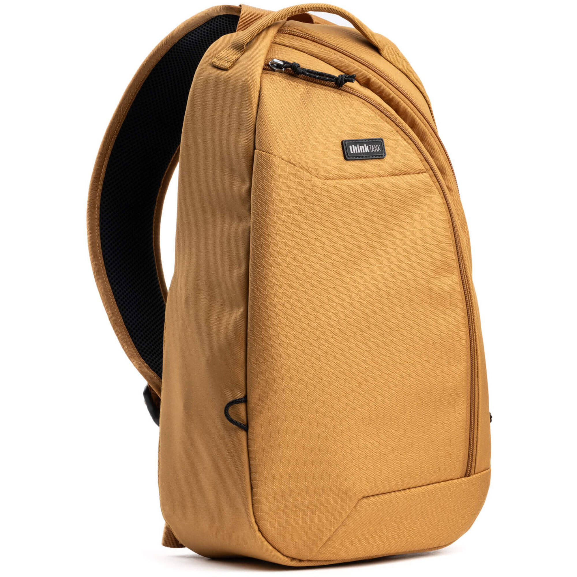 Think Tank TurnStyle video equipment bag showing compact design with adjustable shoulder strap and padded compartments for gear safety.