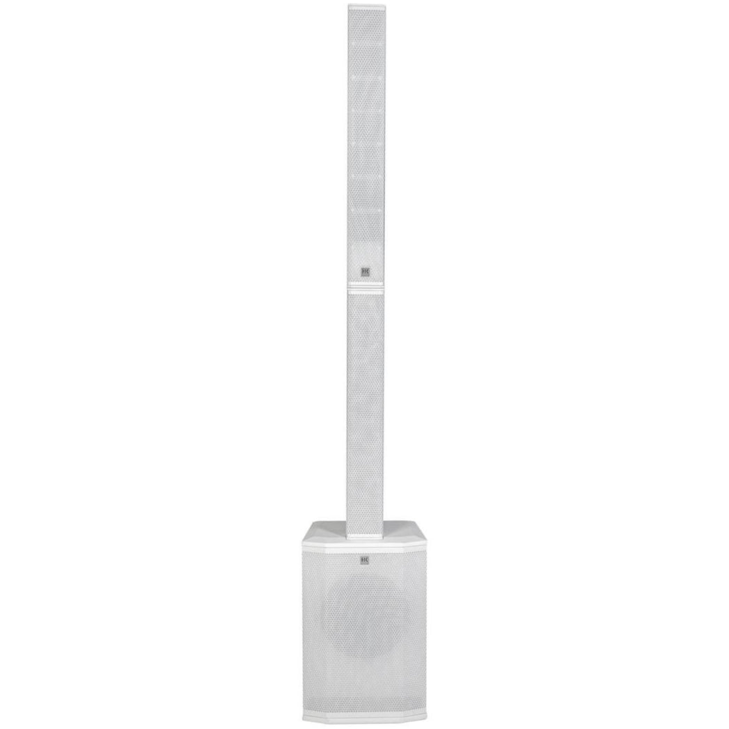 HK Audio POLAR 10 MK2 active column speaker with sleek black design and control panel, showcasing its modern audio equipment features.