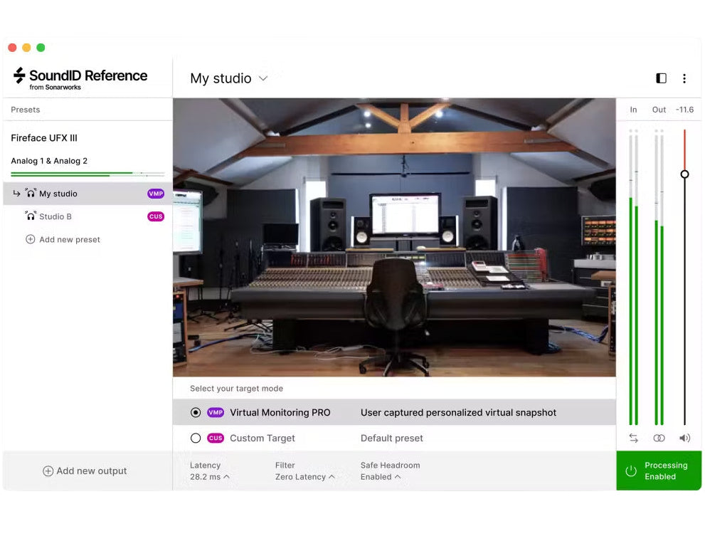 Sonarworks SoundID Reference Virtual Monitoring PRO room calibration software interface on computer screen showing calibration settings