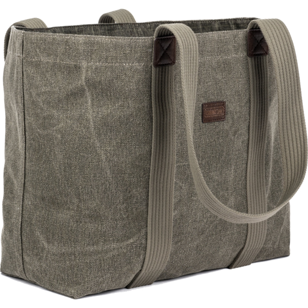 Think Tank Retrospective Tote showing a stylish, spacious video equipment bag with multiple compartments and padded interior for gear.