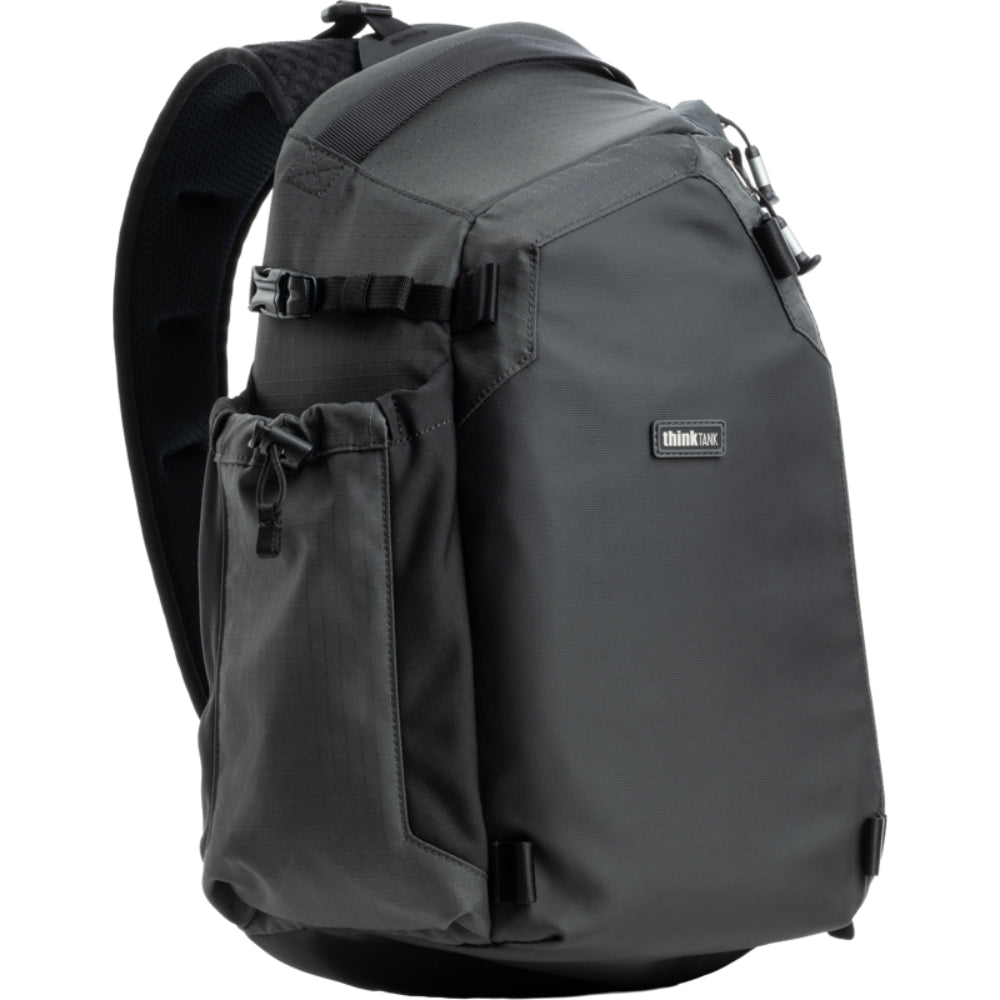 Think Tank MindShift PhotoCross Sling V2 video equipment bag with padded compartments and adjustable strap for camera gear transport.