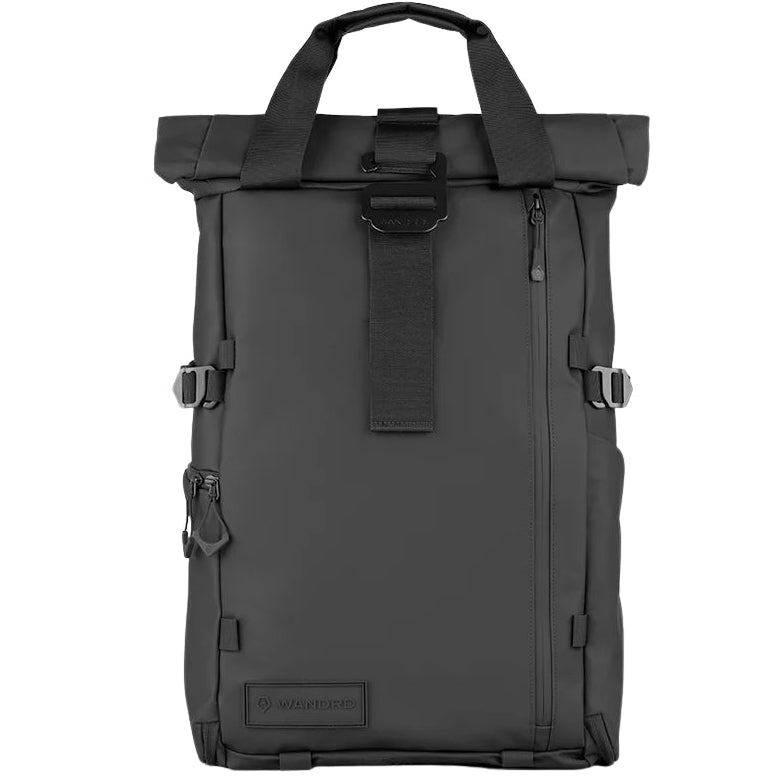 Wandrd Prvke bag with video equipment compartments, showing the stylish, durable black camera and gear storage case.
