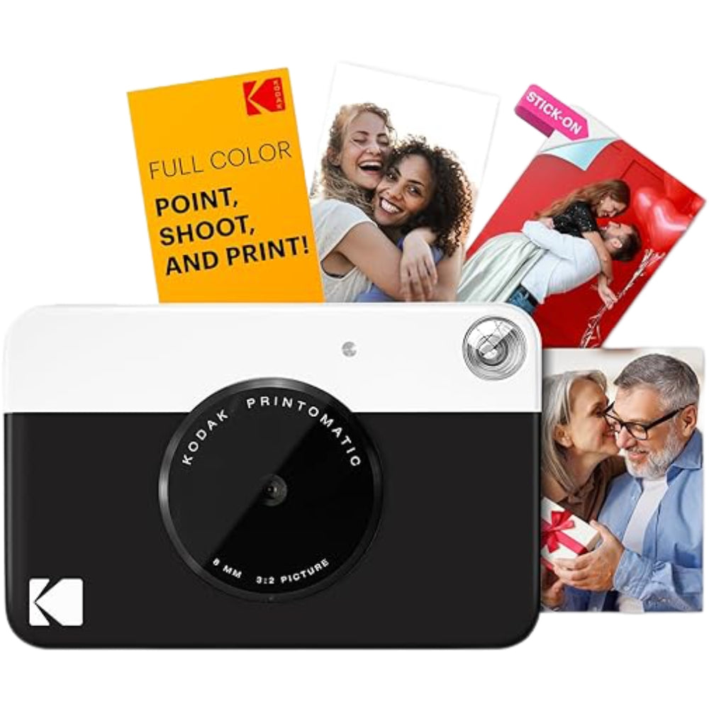 Kodak Printomatic instant and compact camera with black body, ready to capture and print photos instantly.