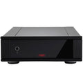 Rega AOS MC phono preamp with sleek black design and control knobs, used for enhancing turntable audio signals.