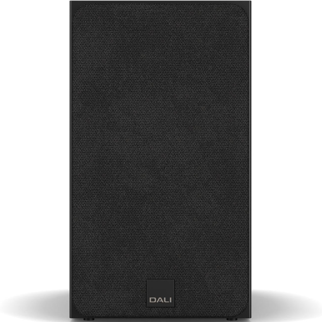 DALI Sonik 3 passive bookshelf speakers with sleek black cabinets and detailed driver components.